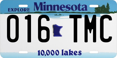 MN license plate 016TMC