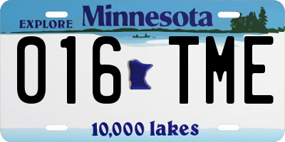 MN license plate 016TME