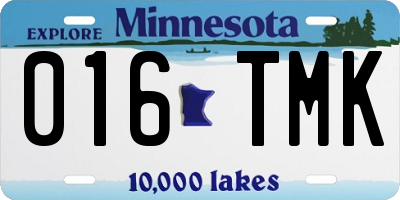 MN license plate 016TMK