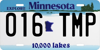 MN license plate 016TMP