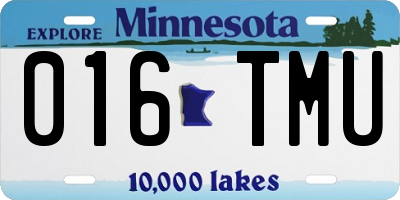 MN license plate 016TMU