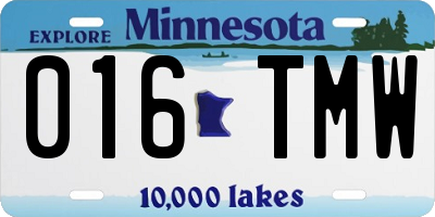 MN license plate 016TMW