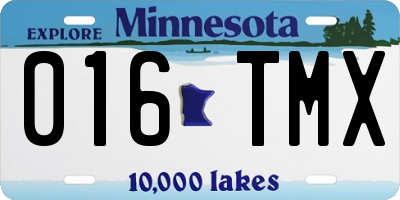 MN license plate 016TMX