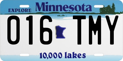 MN license plate 016TMY