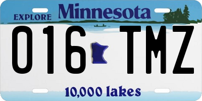 MN license plate 016TMZ