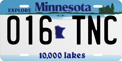 MN license plate 016TNC