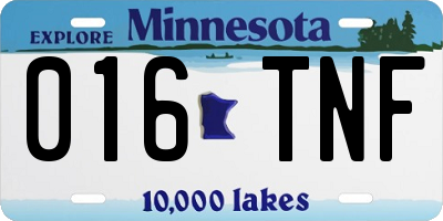 MN license plate 016TNF