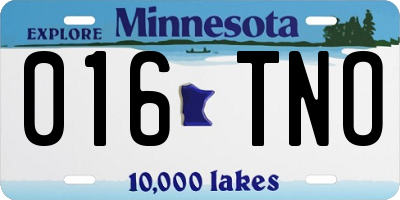 MN license plate 016TNO
