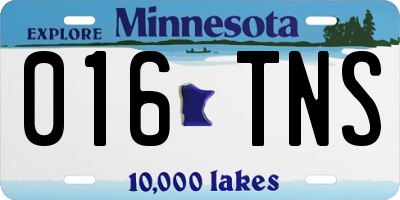 MN license plate 016TNS