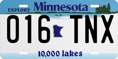 MN license plate 016TNX