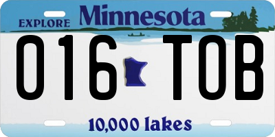 MN license plate 016TOB