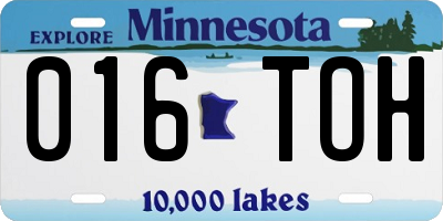 MN license plate 016TOH