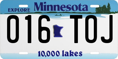 MN license plate 016TOJ
