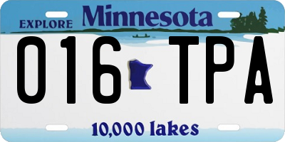 MN license plate 016TPA