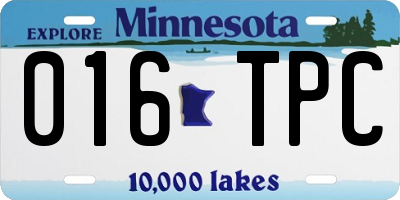 MN license plate 016TPC