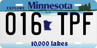 MN license plate 016TPF