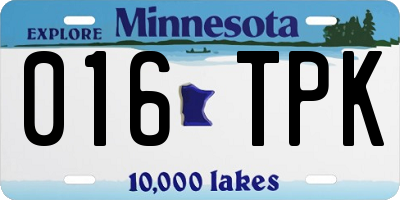 MN license plate 016TPK