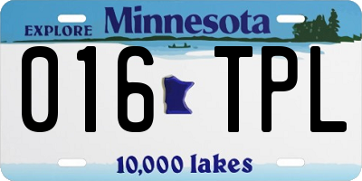 MN license plate 016TPL