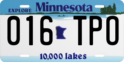 MN license plate 016TPO