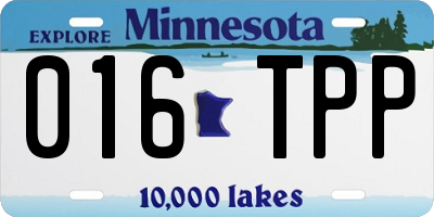MN license plate 016TPP
