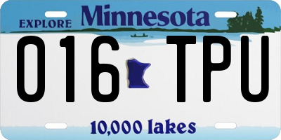 MN license plate 016TPU