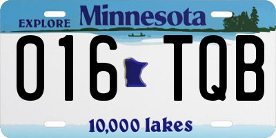 MN license plate 016TQB