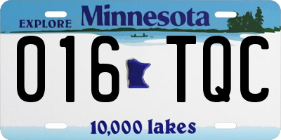 MN license plate 016TQC