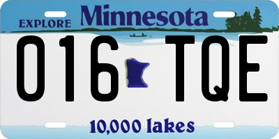MN license plate 016TQE