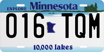 MN license plate 016TQM