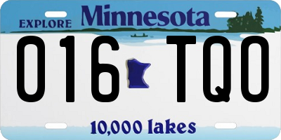 MN license plate 016TQO