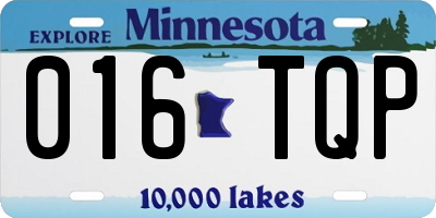 MN license plate 016TQP
