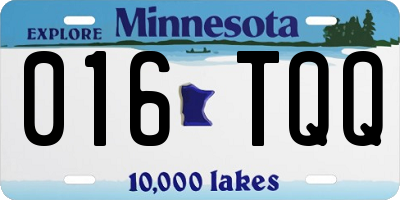 MN license plate 016TQQ
