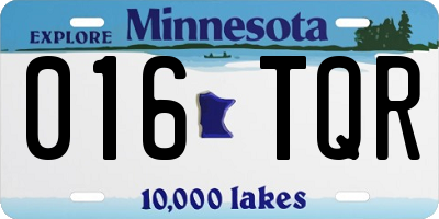 MN license plate 016TQR
