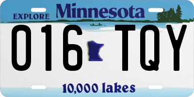 MN license plate 016TQY