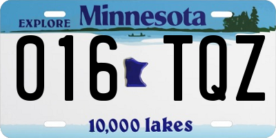 MN license plate 016TQZ