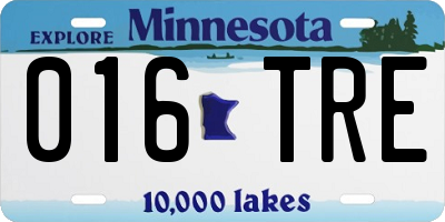 MN license plate 016TRE
