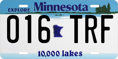 MN license plate 016TRF