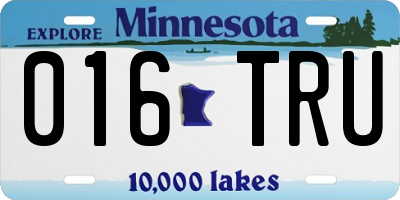MN license plate 016TRU