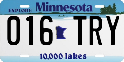 MN license plate 016TRY