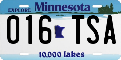 MN license plate 016TSA