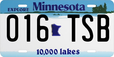 MN license plate 016TSB