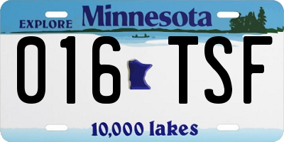 MN license plate 016TSF