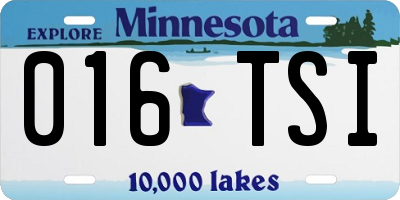 MN license plate 016TSI