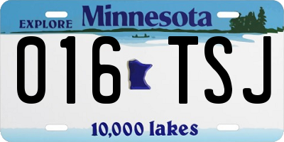 MN license plate 016TSJ