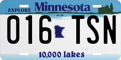 MN license plate 016TSN