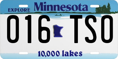 MN license plate 016TSO