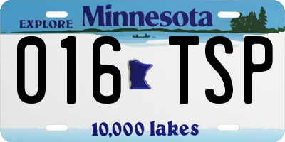 MN license plate 016TSP