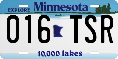 MN license plate 016TSR