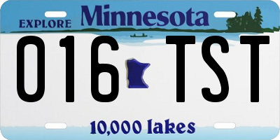 MN license plate 016TST