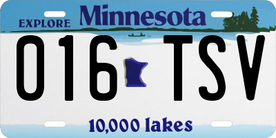 MN license plate 016TSV